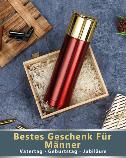 Valentinsgeschenk Trinkflasche 750ml Edelstahl Gold Rot