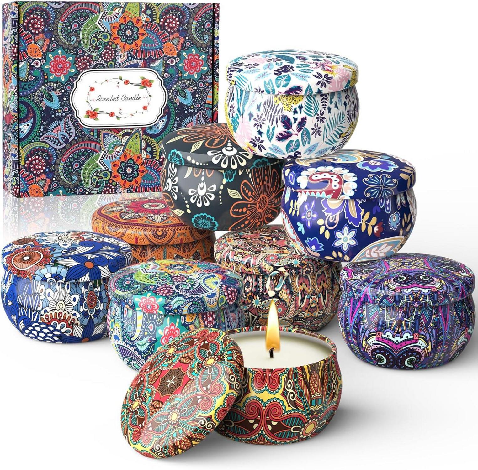 Duftkerzen Geschenkset 9er-Pack Sojawachs Aromatherapie Retro