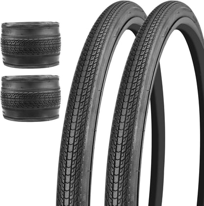 MEGHNA 2er Pack Rennrad Reifen 700x28c Slick-Reifenprofil