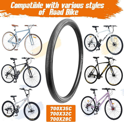 2er Pack Rennrad Reifen 700x28c/32c/35c Fahrradmantel für Road Bike Tires