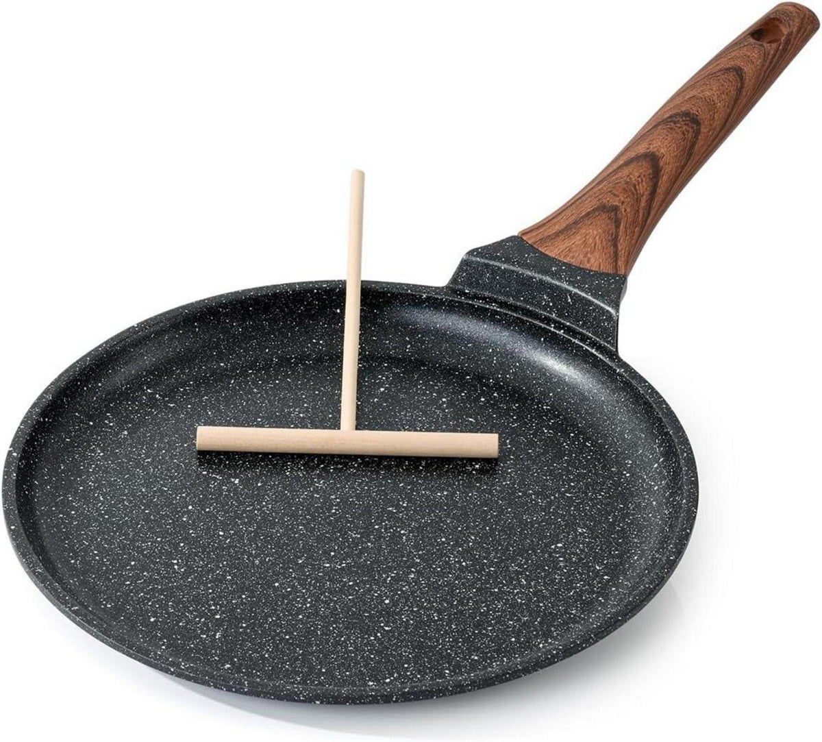 Antihaft Crêpepfanne mit Teigverteiler und Granitbeschichtung 26cm