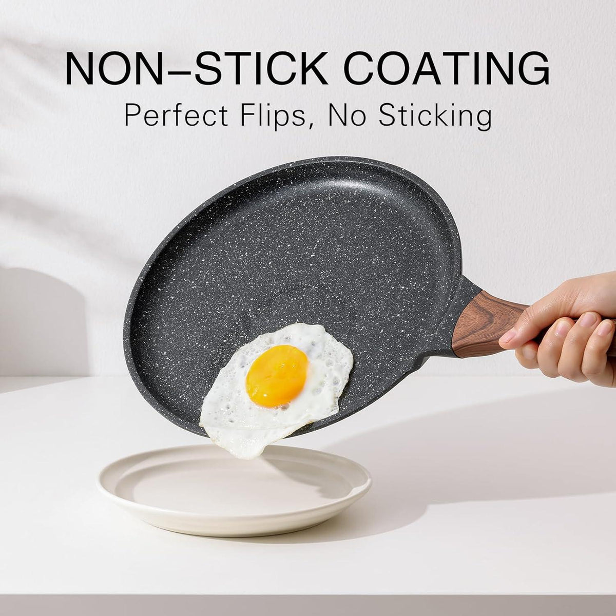 Antihaft Crêpepfanne mit Teigverteiler und Granitbeschichtung 26cm