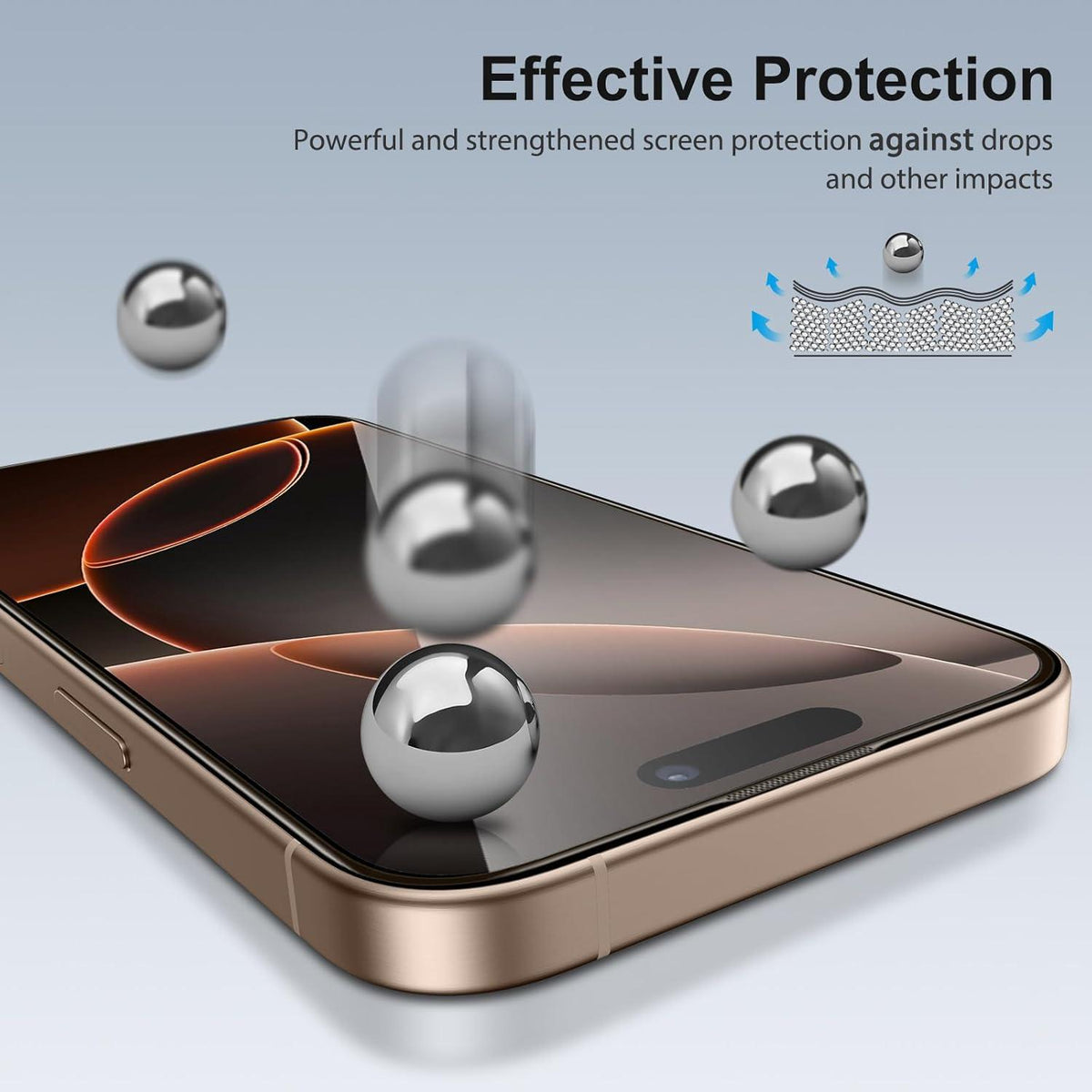 Panzer Schutzglas für iPhone 16 Pro Max, 3D Vollbild, Blasenfrei, Kameraschutz