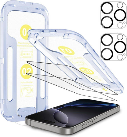 Panzerglas iPhone 16 Pro 3D Full Screen Kamera Schutzfolie 9H 2+2