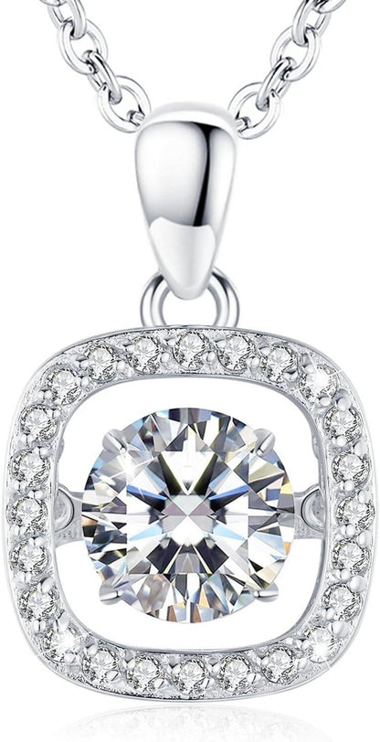 Moissanit Halskette Damen 925 Silber VVS1 Anhänger 1 Karat