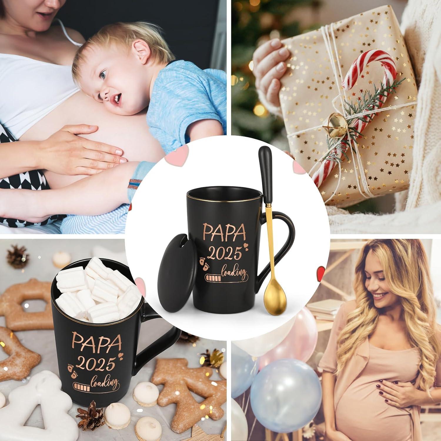 Schwarze Marmor Kaffeetasse für werdende Papa 400ml - Papa Loading 2025