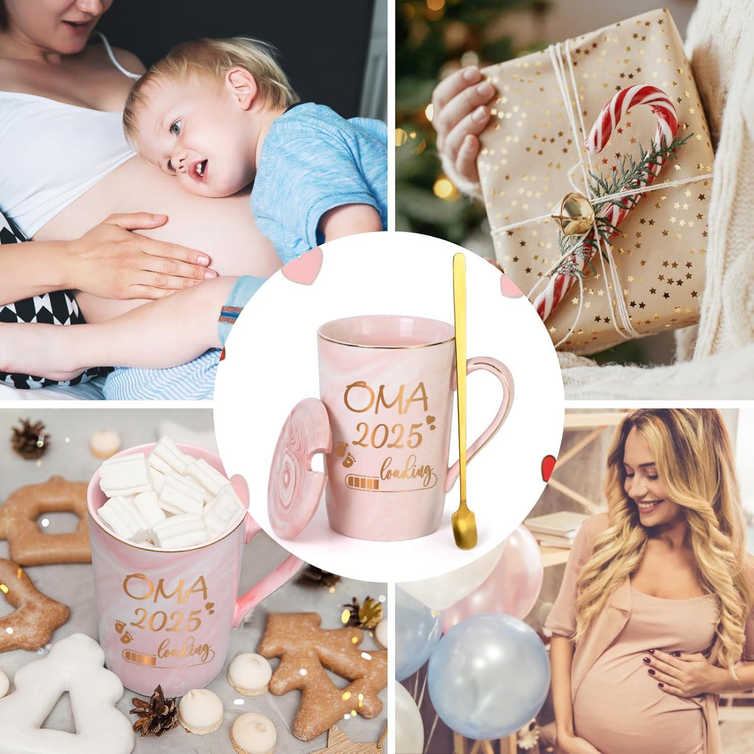 Kaffeetasse Oma Loading 2025 Geschenk, 400ml Rosa Marmor Tasse