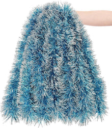6m Blaue Lametta Weihnachtsgirlande - Festliche Dekoration