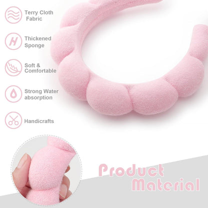 Spa-Stirnband Damen Schwamm Frottee Makeup Hautpflege 2er Set