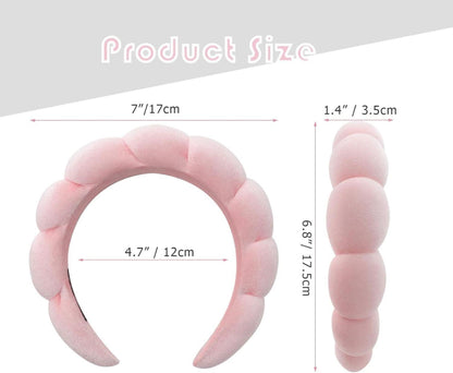 Spa Schwamm Stirnband Wolken Frottee Makeup Hautpflege 2pcs Pink Dark Green