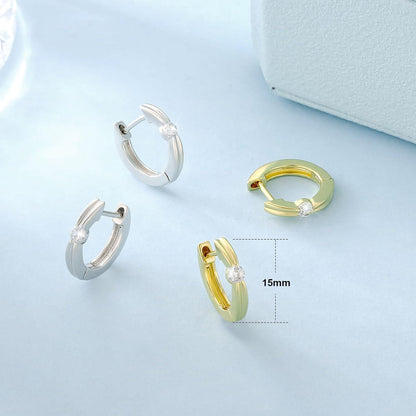 Silber 925 Creolen Ohrringe mit Zirkonia Stein Damen Geschenk