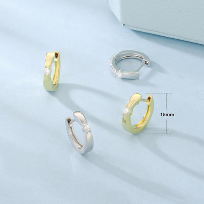 Silber 925 Creolen Ohrringe Zirkonia Stein Schleife Gold