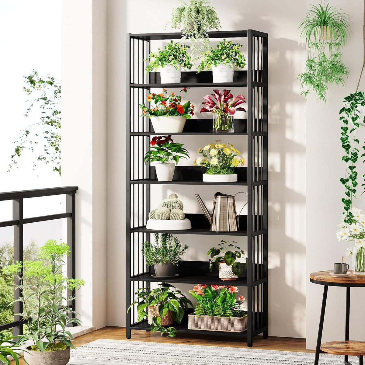 Industrie Bücherregal 6-Ebenen, 190cm Standregal für Wohnzimmer