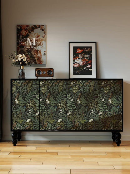 Selbstklebende Tapete Floral Blätter PVC Vinyl Wanddeko 0.4 x 3 m