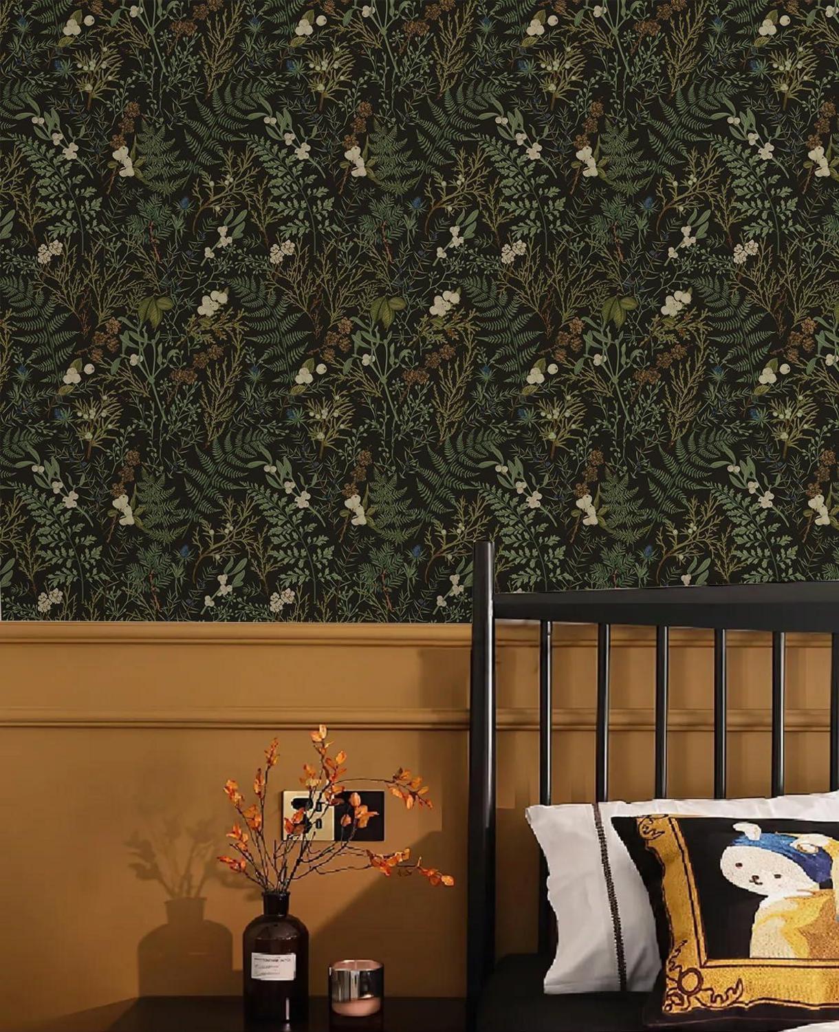 Selbstklebende Tapete Floral Blätter PVC Vinyl Wanddeko 0.4 x 3 m