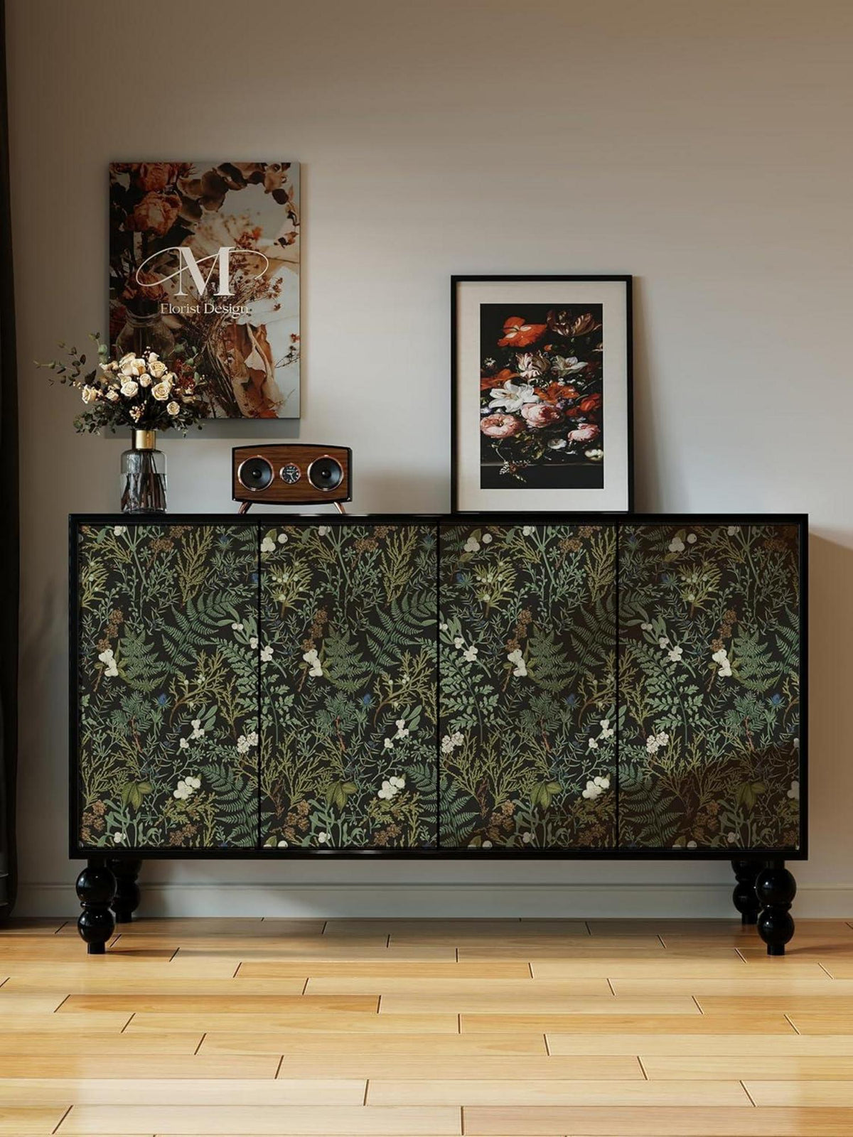 Selbstklebende Tapete Floral Blätter 44x1000cm PVC Vinyl