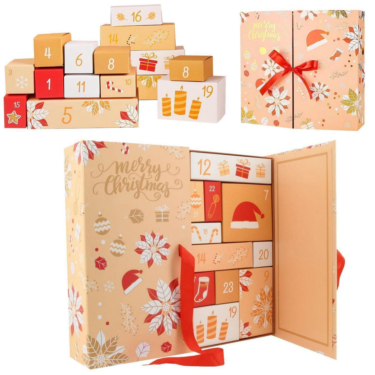 Adventskalender zum Befüllen – Gelbe Geschenkbox für Weihnachten