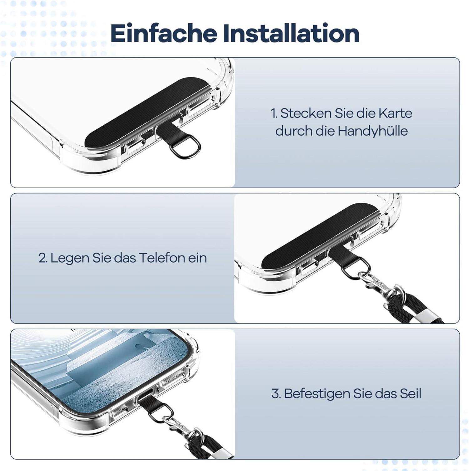 Handykette Universal Schwarz Roségold für alle Smartphones