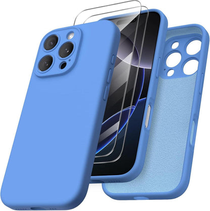 iPhone 16 Pro Hülle Silikon Kameraschutz 2 Schutzfolien 6.3 Zoll
