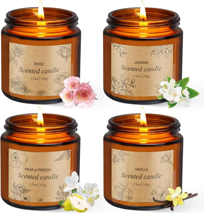 Duftkerze Set Sojawachs ätherische Öle 4x Geschenkidee Frauen