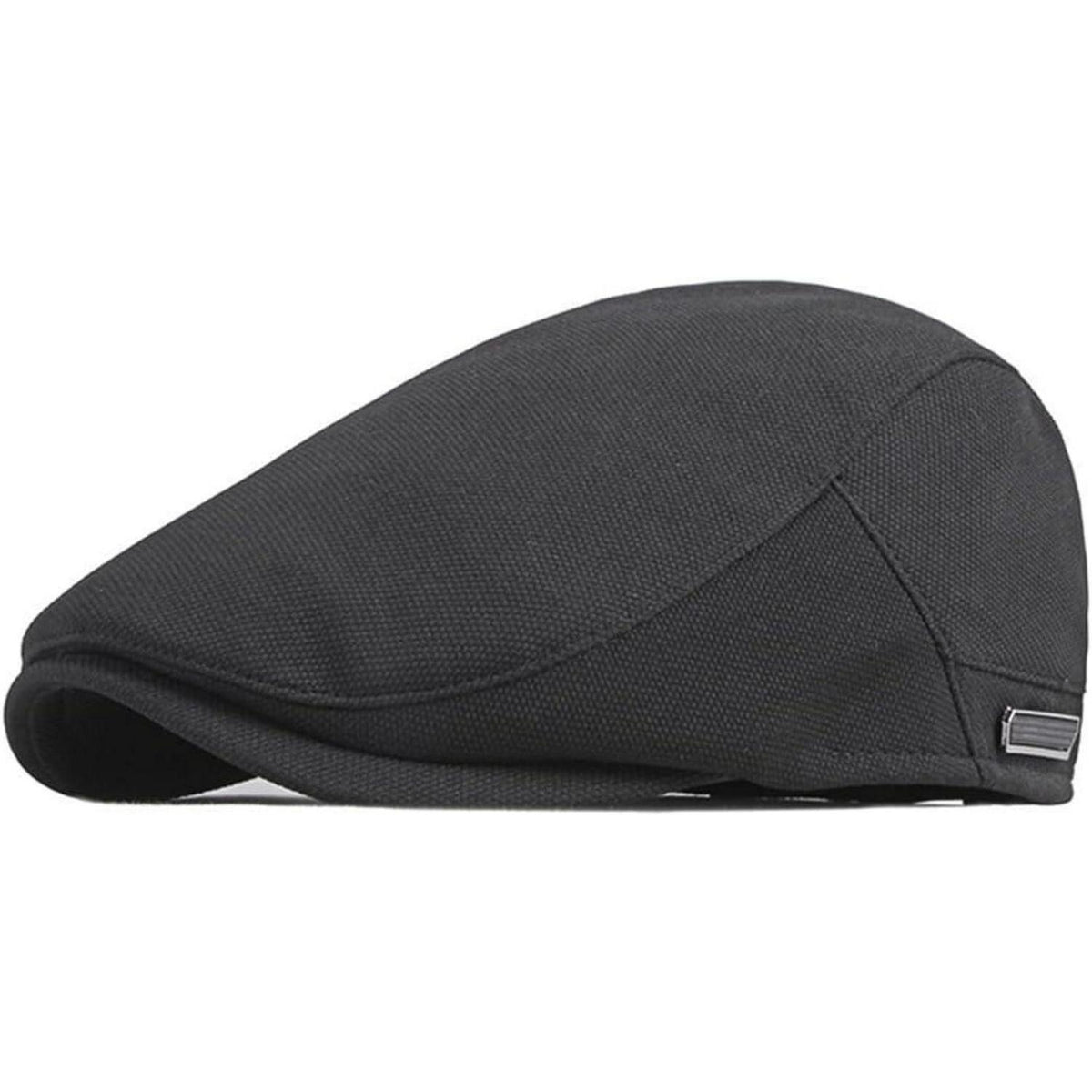 Herren Schiebermütze mit Futter – Gatsby Flatcap Newsboy Cap Schwarz