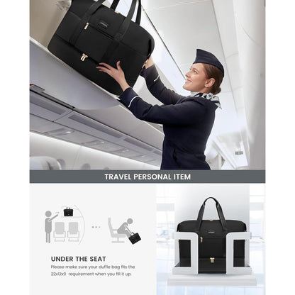Reisetasche Damen Weekender mit Schuhfach & Nassfach, Handgepäck 60L