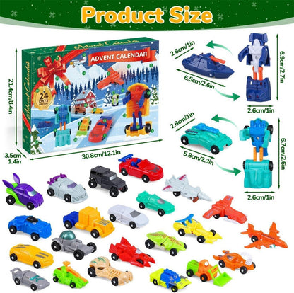 24-teiliger Verformungsauto Adventskalender für Kinder - Fahrzeuge