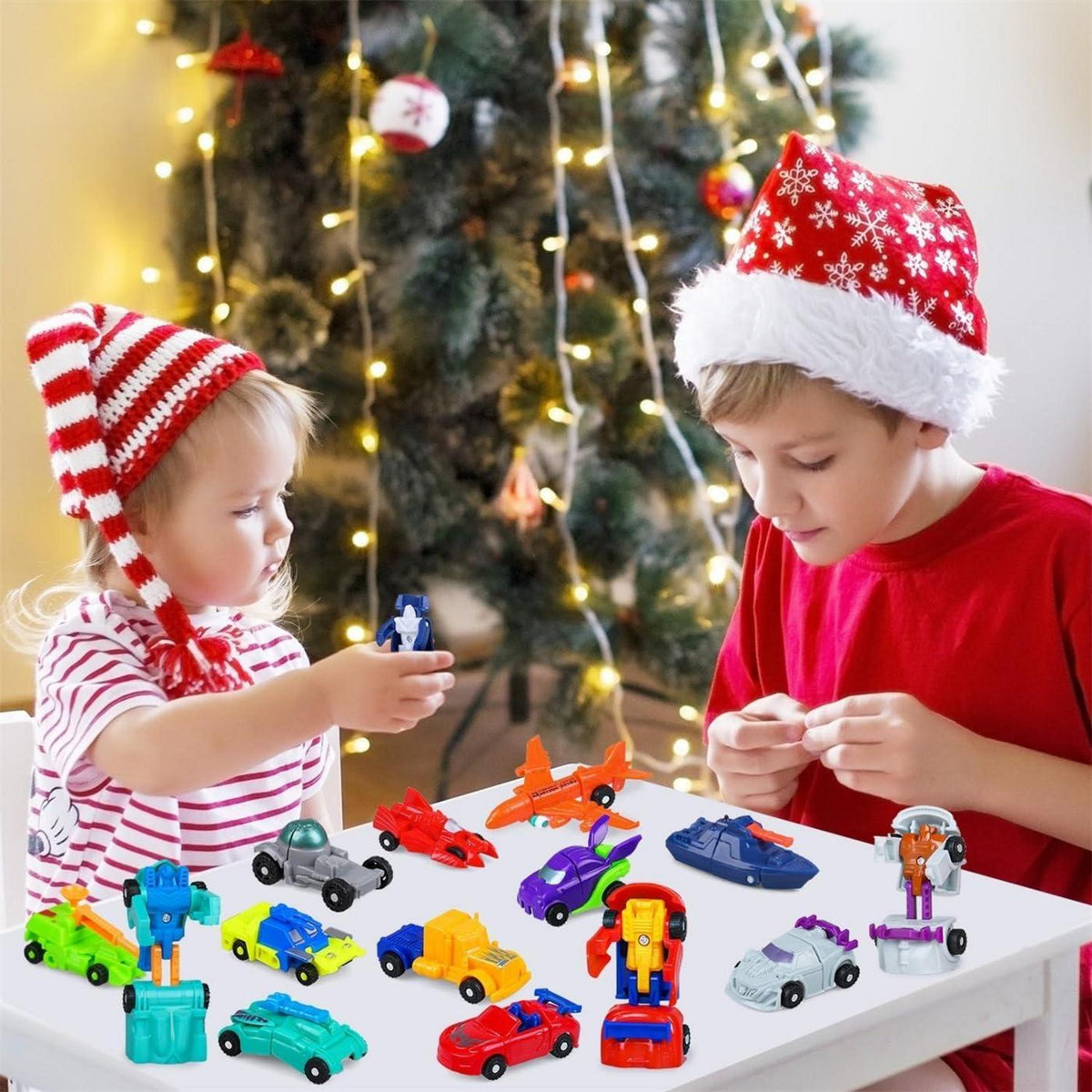 iZoeL Adventskalender Auto 2024 Kinder, Verformungsauto Fahrzeugekalender