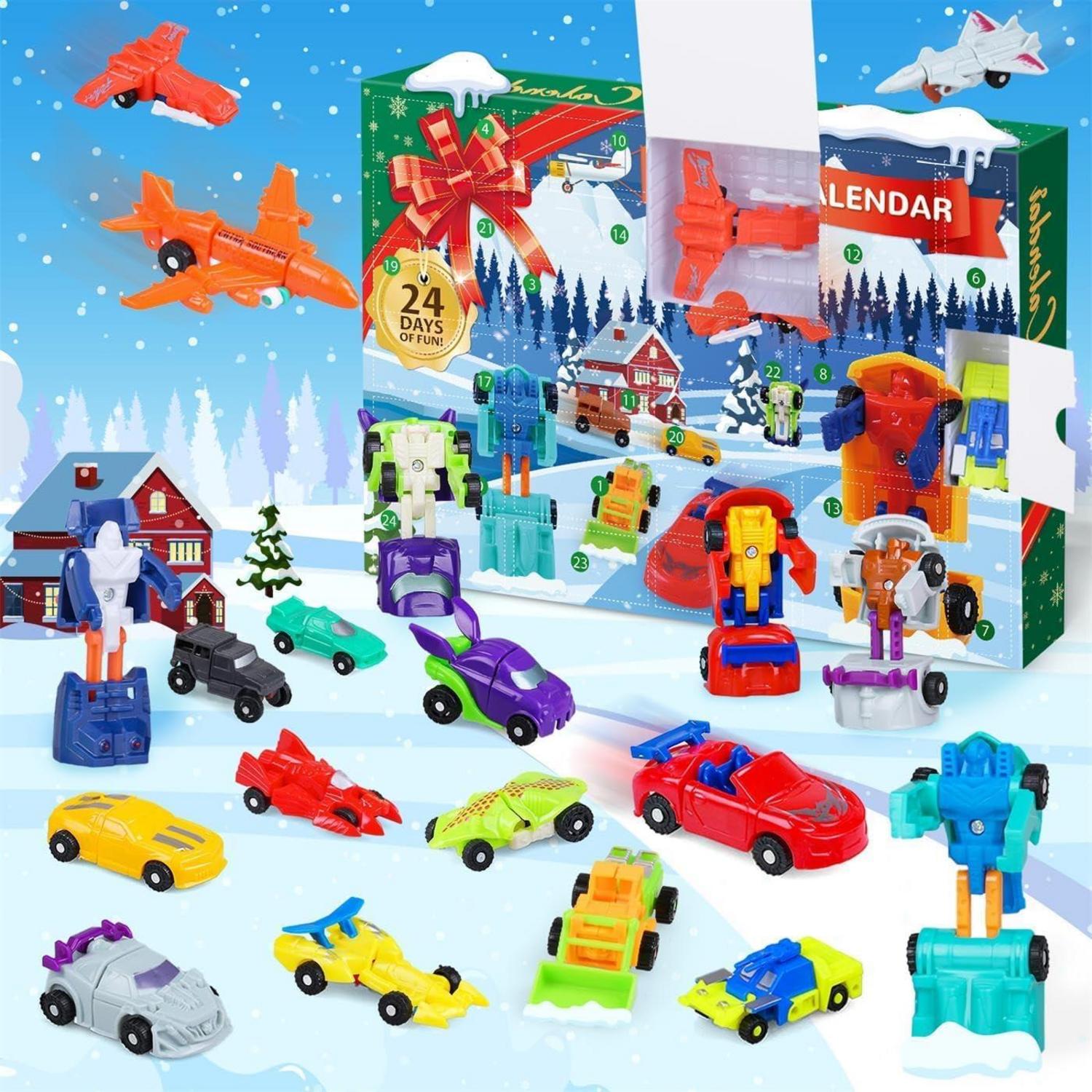 iZoeL Adventskalender Auto 2024 Kinder Verformungsauto Fahrzeuge