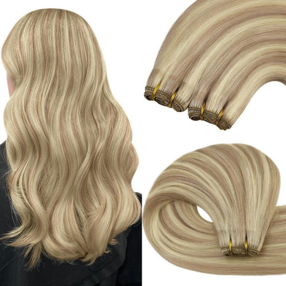 Blond Echthaar Tressen 50cm - Aschblond & Platinblond