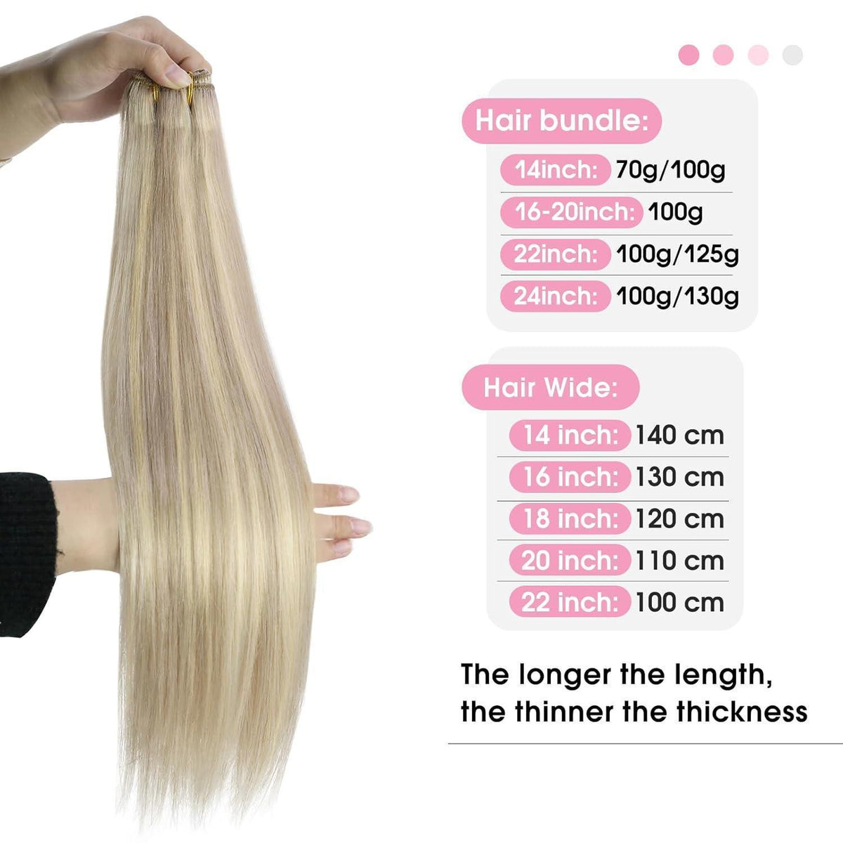 Blond Echthaar Tressen 50cm - Aschblond & Platinblond