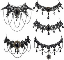 Halloween Gothic Choker Halskette Ohrringe Schmuck Set