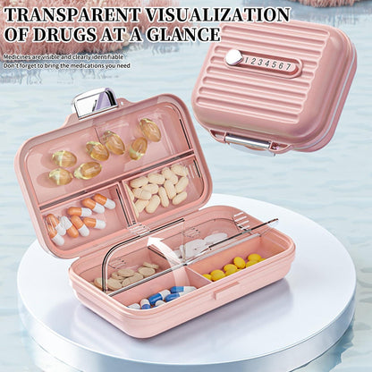 Große Pillendose 7 Tg.Tablettenbox Reise Organizer Pink