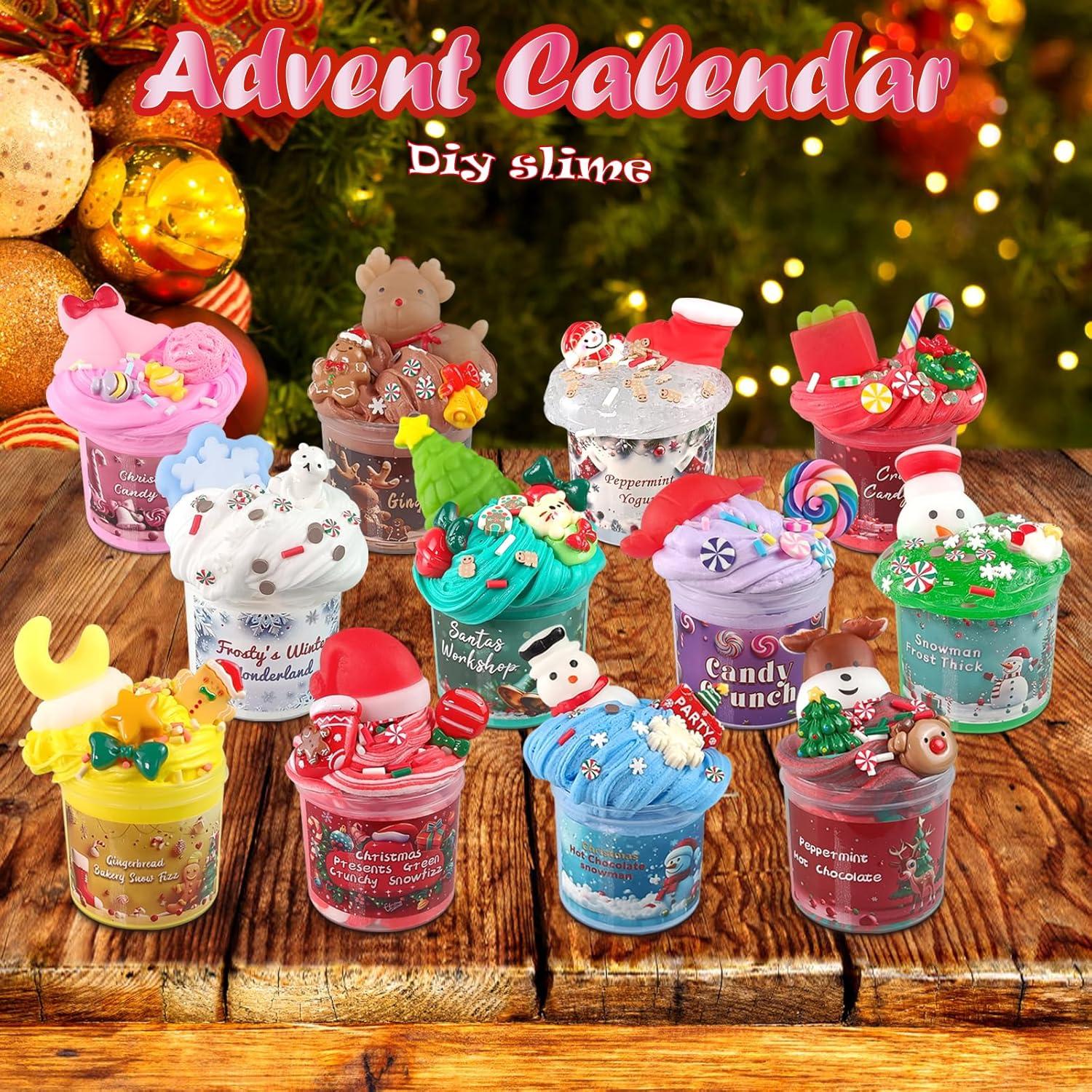 Adventskalender 2024 für Kinder Mädchen mit 24 Slime