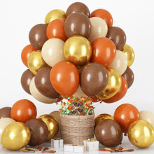 Luftballon Orange Braun Retro Metallic Gold Ivory Beige 60 Stück 12