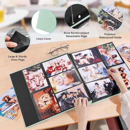 Großes Fotoalbum für 600 Fotos 10x15 cm, Leinen, personalisierbar