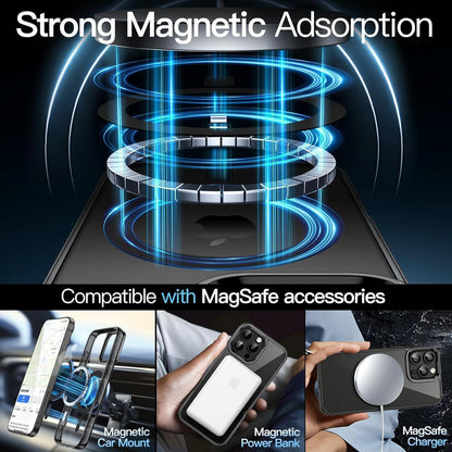 Magnetische Hülle für iPhone 16 Pro 6,3 Zoll mit MagSafe, transparent