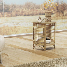 Runder Beistelltisch Holzfarbe 2 Böden BoHo-Stil