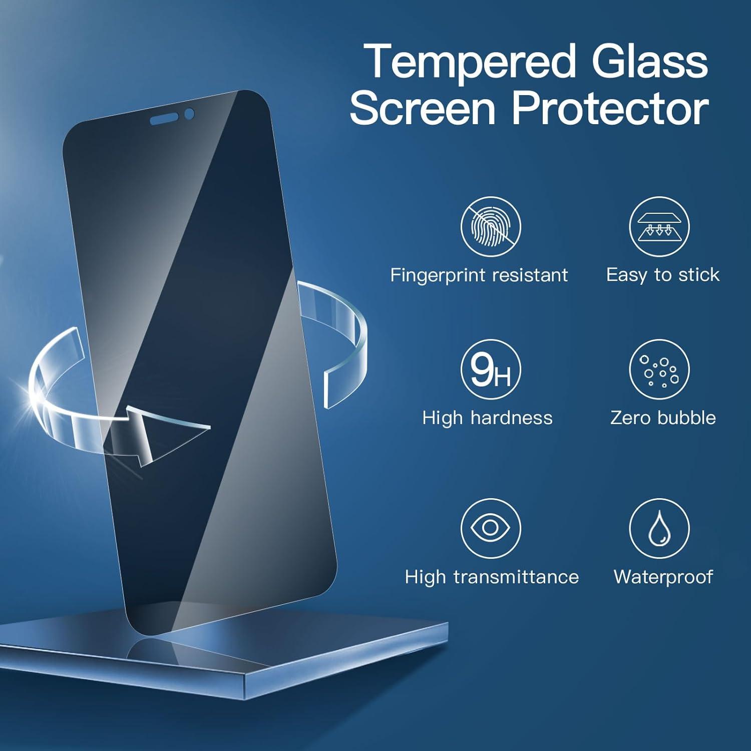 Sichtschutz Panzer Schutz Glas iPhone 12 Pro Max (6,7 Zoll) 3er Set 9H Härte