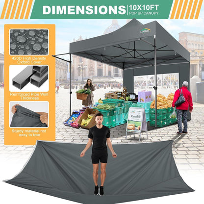 3x3m Faltpavillon wasserdicht & winterfest mit Seitenwänden