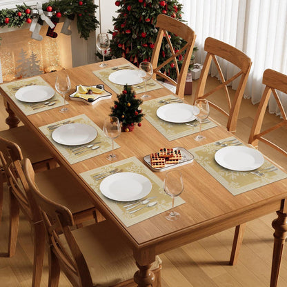 Platzsets Weihnachten 6er Set Gold abwaschbar & hitzebeständig