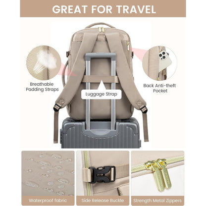 Handgepäck Rucksack 50L Damen Wasserdicht Laptop 18 Zoll
