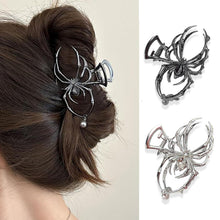 2er Set Spinnen Haarklammern Metall Silber Gothic Punk Y2K Stil