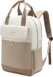 Rucksack Damen Laptop 15,6 Zoll Wasserdicht Beige