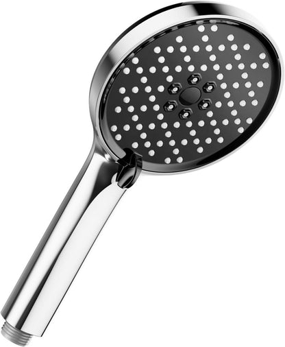 Wassersparender Hochdruck Duschkopf mit 3 Strahlarten Schwarz Chrome