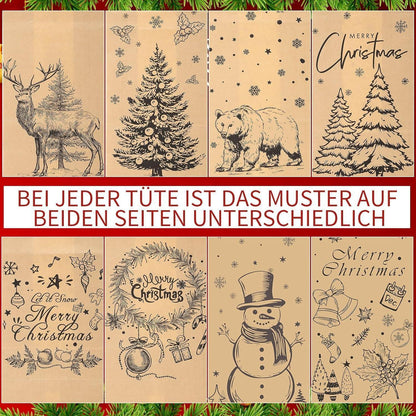 Adventskalender zum Befüllen 2026, Braun, 24 Tüten mit