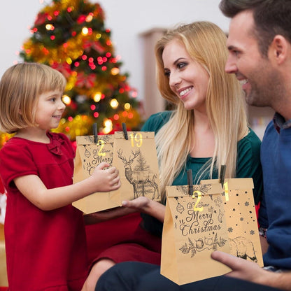 Adventskalender zum Befüllen 2026, Braun, 24 Tüten mit