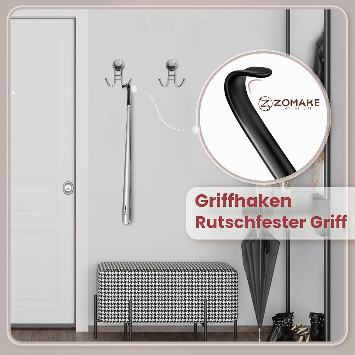 Langer Schuhlöffel aus Edelstahl – Rückenschonend & Stabil