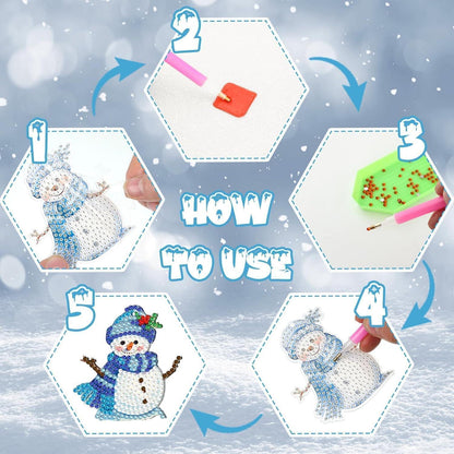 Diamant Painting Schneemann Anhänger Set Weihnachten DIY Basteln