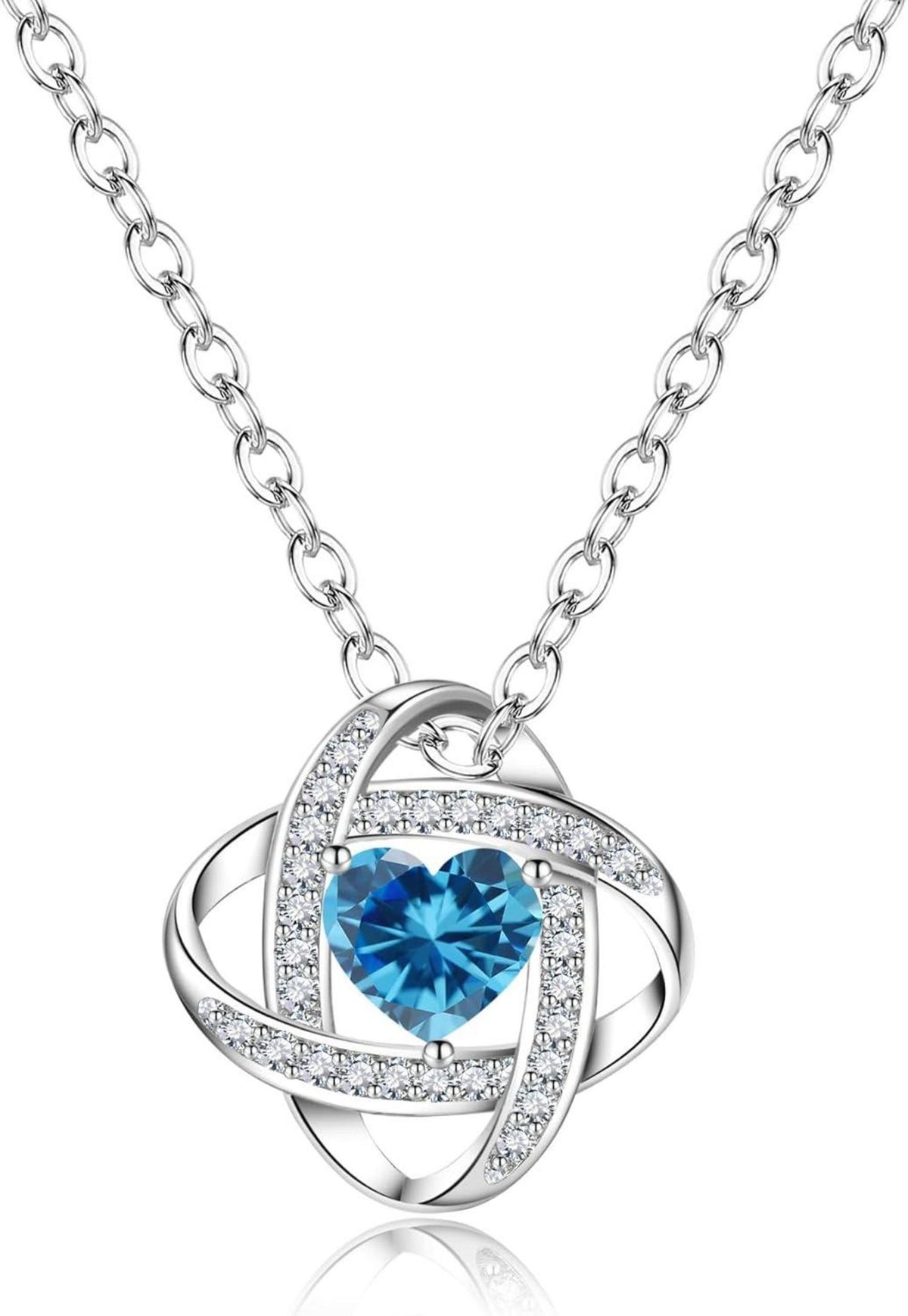 Kristall-Herz Anhänger Halskette mit Zirkonia 925 Silber